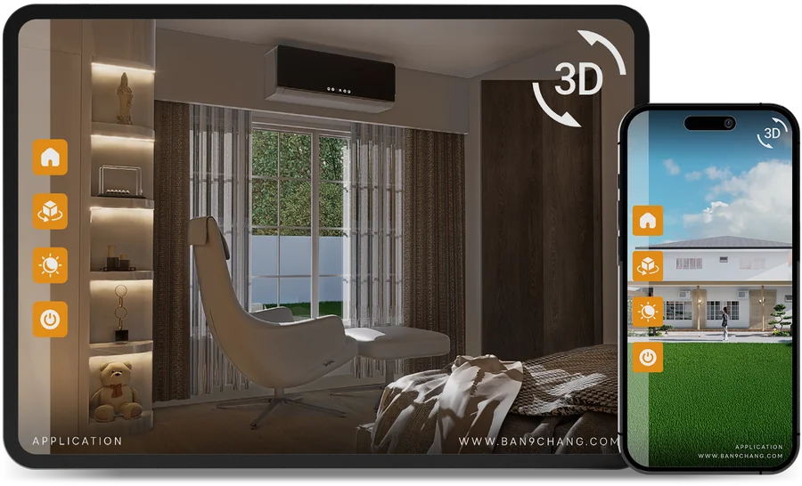 ตัวอย่างแบบ 3D บ้านนายช่าง เปิดดูบนแท็บเล็ตและมือถือ
